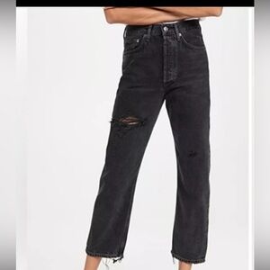 AGolde 90’s crop black jean